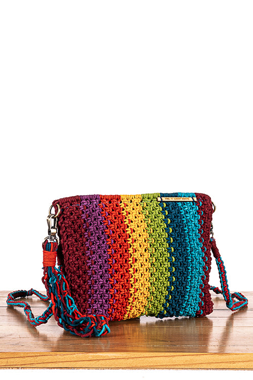Gardenia Striped Hand-Knotted Sling Bag