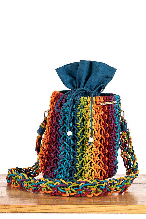 108Knots Cosmos Blended Hand-Knotted Bucket Bag