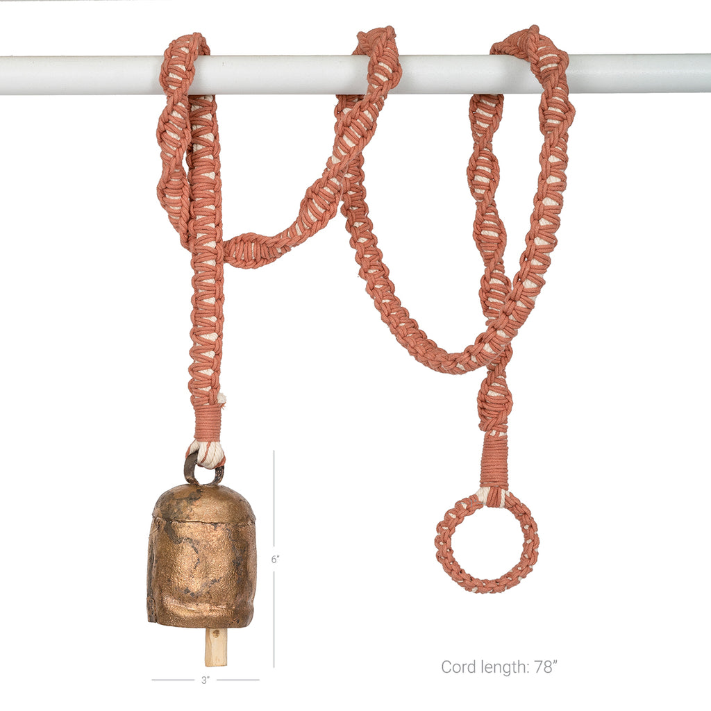 108Knots Intertwined Hand-Knotted Wind Chime with Metal Bell(Long)