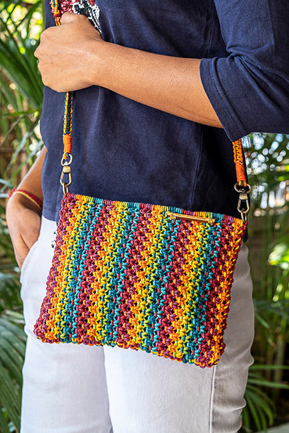 108Knots Gardenia Blended Hand-Knotted Sling Bag