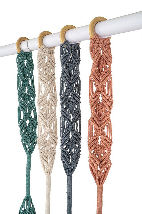 One 'O' Eight Knots Dash and Diamond Double Length Hand-Knotted Curtain Tie-Back (Set of 2)