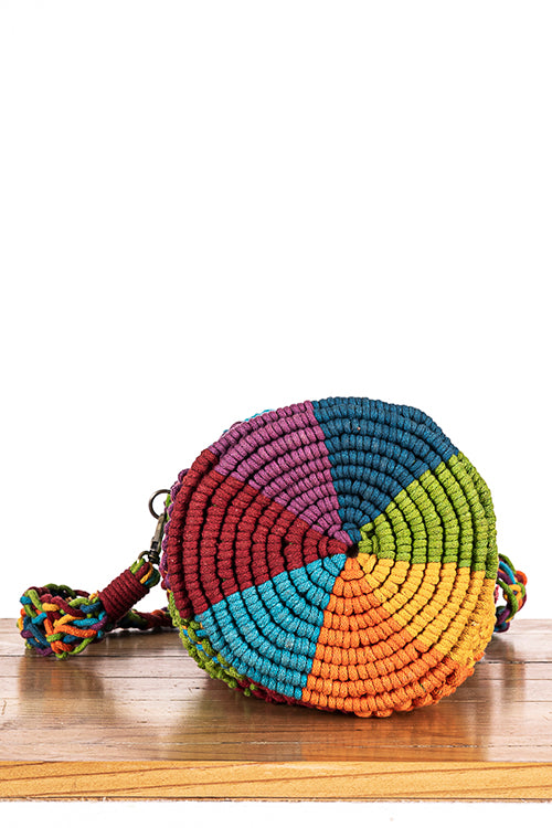 108Knots Cosmos Striped Hand-Knotted Bucket Bag