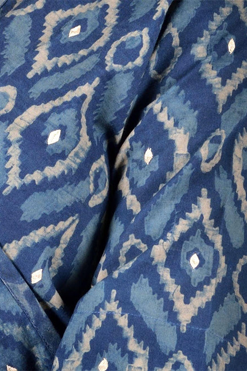 Dharan Diamond Indigo Embroidered Block Printed Kurta For Women Online