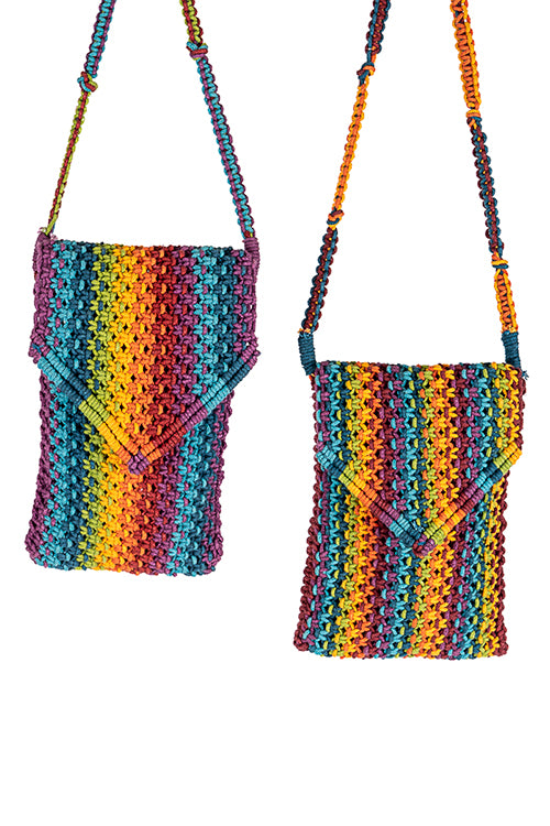 108Knots Sweven Striped Hand-Knotted Mobile Pouch