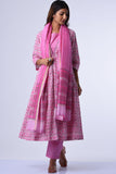 Dharan "Tarana Kurta" Pink Block Printed Kurta set of 3