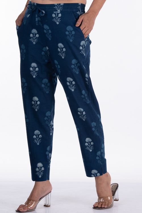 Dharan "Buta Pants" Indigo Block Printed Pants
