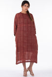 Dharan "Ruby Dress" Red Block Printed Dress With Slip