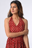 Dharan "Sara Dress" Red Block Printed Dress
