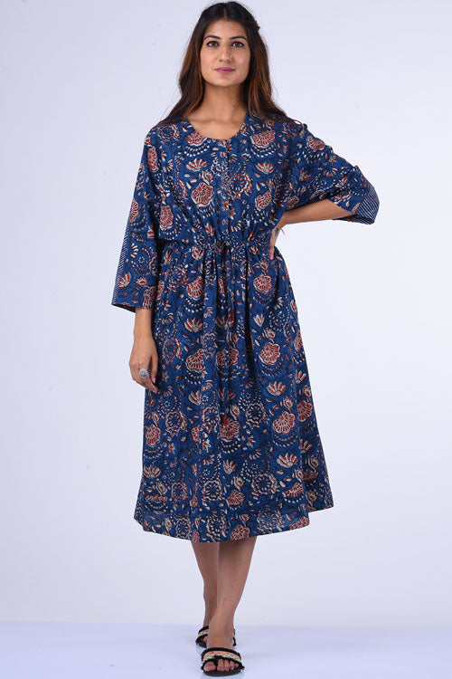 Dharan "Miko Kaaftan" Indigo Block Printed Kaaftan