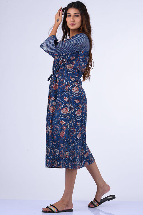 Dharan "Miko Kaaftan" Indigo Block Printed Kaaftan