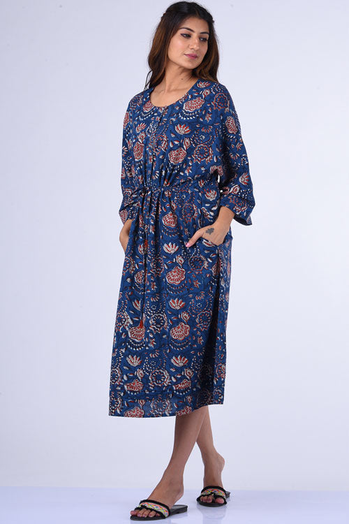 Dharan "Miko Kaaftan" Indigo Block Printed Kaaftan