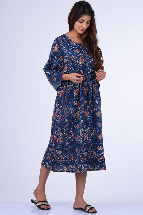 Dharan "Miko Kaaftan" Indigo Block Printed Kaaftan