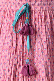 Dharan "Dazzle Skirt" Pink Block Printed Skirt