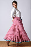 Dazzle Pink Block Printed Skirt For Women Online