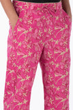 Dharan "Gulista Straight Pant" Pink Block Printed Straight Pants