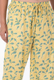 Dharan "Bloosom Dogri Pants" Yellow Block Printed Pants