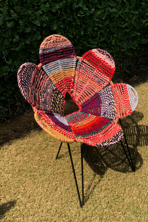 Amber Textile Waste Flower Chair