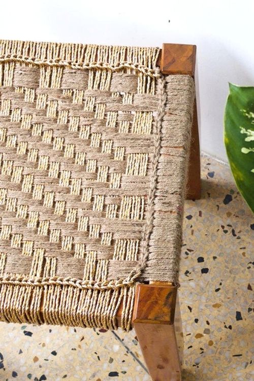 Sirohi Lustrous Duckling Jute & Gold Stool