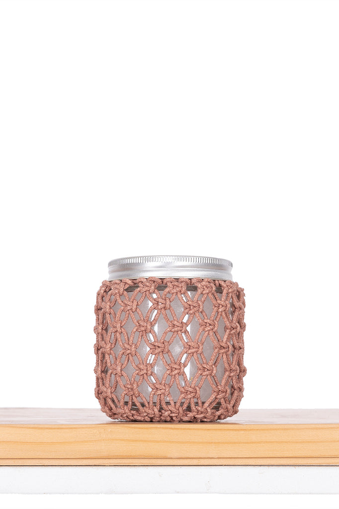 Classic Rose Hand-Knotted Candle Jar