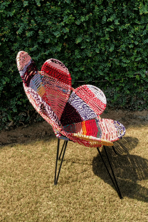 Amber Textile Waste Flower Chair