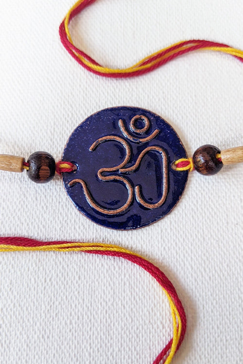 Okhai 'Dulari' Om Copper Enamel Rakhi