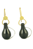Kabbish'S Pyau Shepherd Hook Earrings, Black Pottery