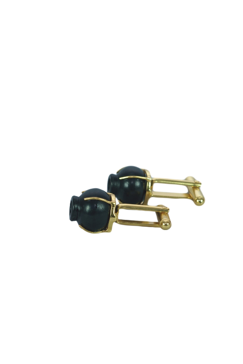 Kabbish'S  Black Pottery Kalash Cufflinks