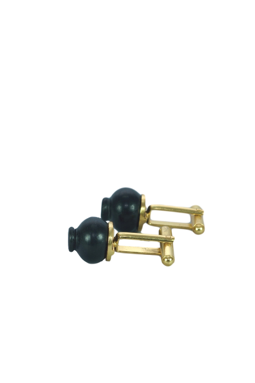 Kabbish'S Kalash Cufflinks, Black Pottery