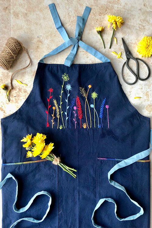 Okhai 'Tropical Fresh' Hand Embroidered Pure Cotton Women's Apron