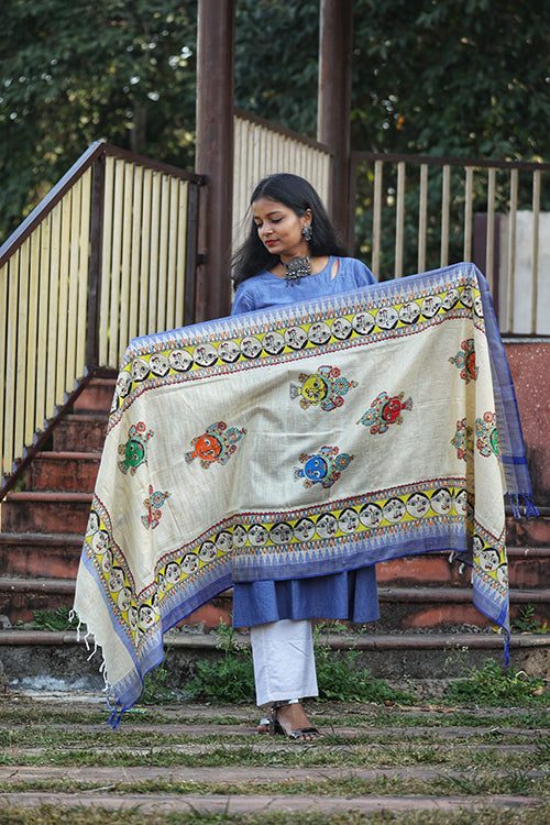 Diorama Designs Madhubani Cotton Dupatta