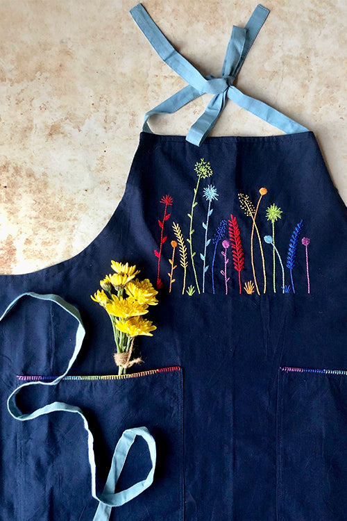 Okhai 'Tropical Fresh' Hand Embroidered Pure Cotton Women's Apron