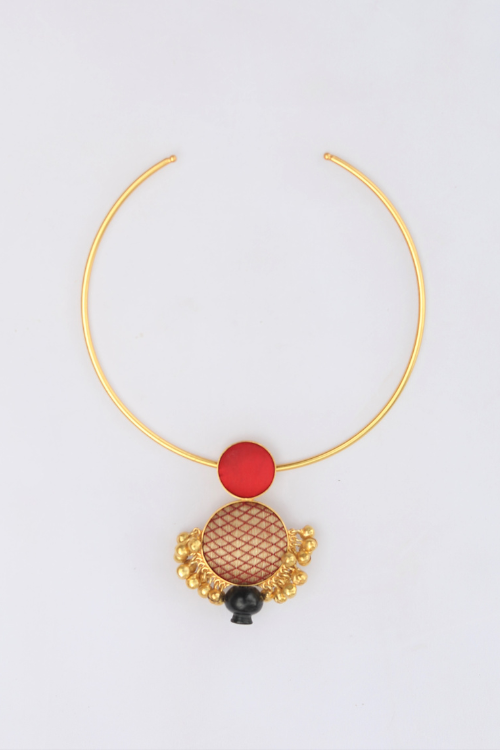 Kabbish'S Ghungaroo Bharatnatyam Necklace, Black Pottery