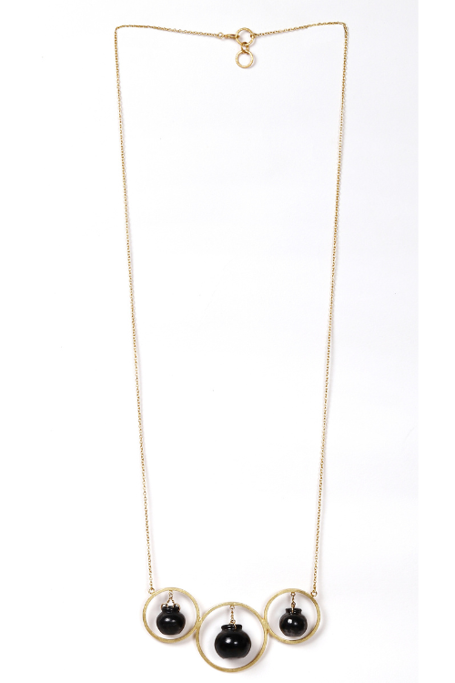 Kabbish'S Black Pottery Handi Chained Necklace