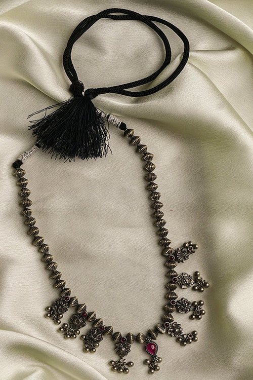 TICH Pure Silver Traditional Maharashtrian Neckpiece - Jav Mani Saaz