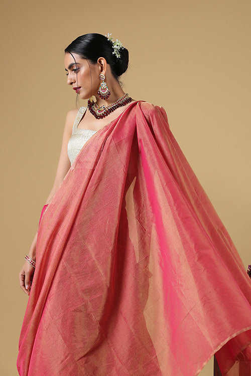 Golden Tissue Saree with elegant Border – Simaaya
