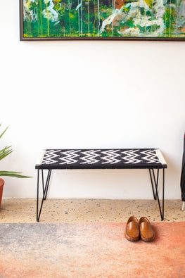 Double Wave Recycled Cotton Metal Bench