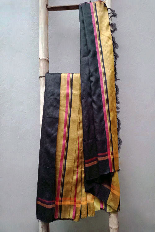  Indrani Handwoven Black Silk Saree Online