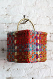 Magenta Upcycled Textile Basket