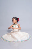 Diorama Designs "Serene" Handpainted Kids Crop Top & Lehenga Set
