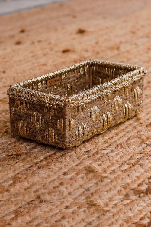 Sirohi Memories Trinket Storage Tray - Jute & Gold