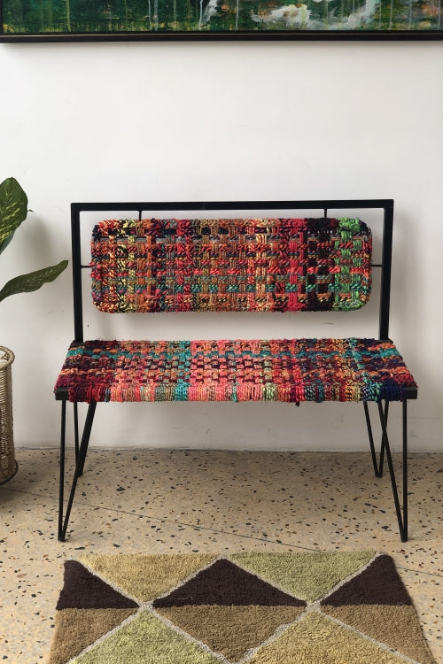 Jaipur Textile Waste Foldable Metal Bench