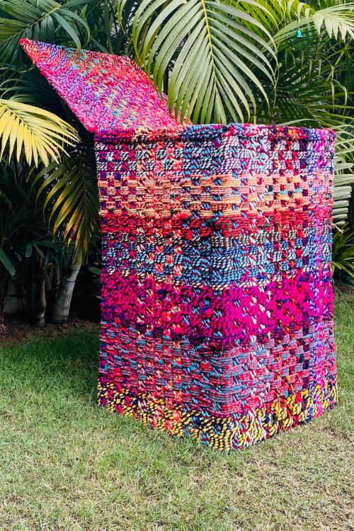 Sirohi Cherry Upcycled Textile Laundry Basket