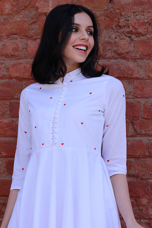 Okhai 'Angel Heart' Embroidered Cotton Cambric Dress