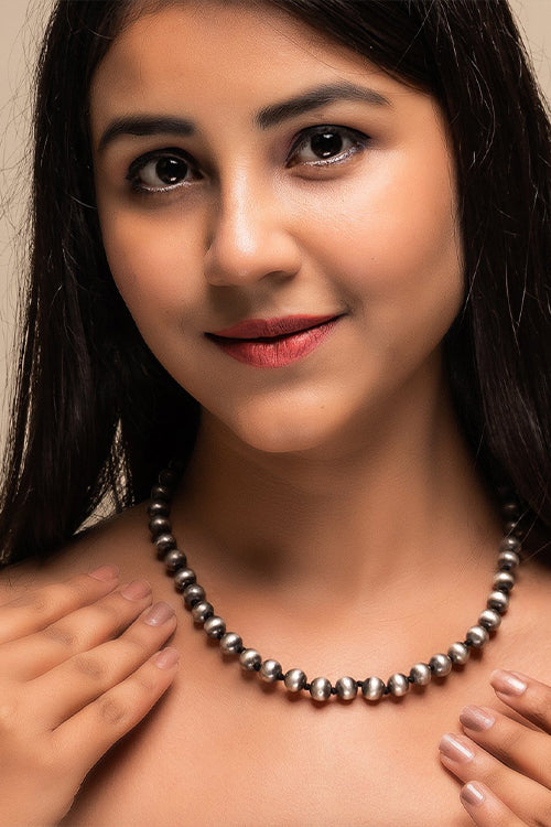 TICH Pure Silver Traditional Maharashtrian Neckpiece - Golmanisaar