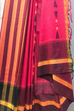 Mandvi Extra Weft Handwoven Red Cotton Saree Online