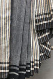  Adrika Handwoven Grey Cotton Silk Stripe Saree Online