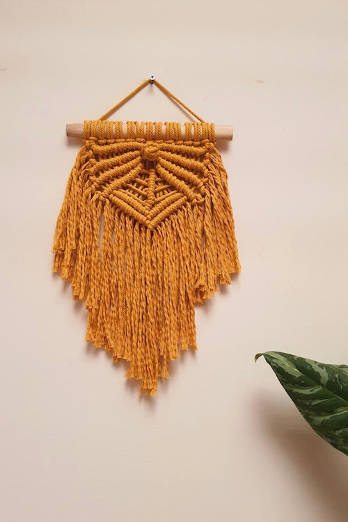 Rays Of Hope Mustard Handcrafted Small Macrame Wall Hanging Online