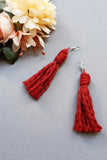 Handcrafted Macrame Red Tassel Earrings Online