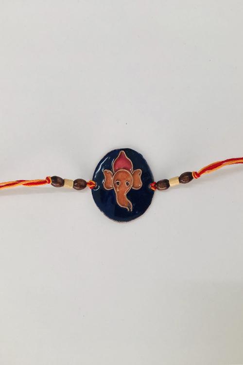 Okhai 'Dulari' Ganesh Copper Enamel Rakhi