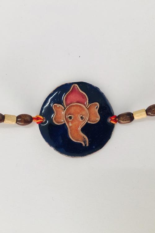Okhai 'Dulari' Copper Enamel Rakhi-17